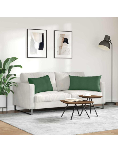 Cuscini da Divano 2 pcs Verde Scuro 80 x 40 cm Tessuto in Cords