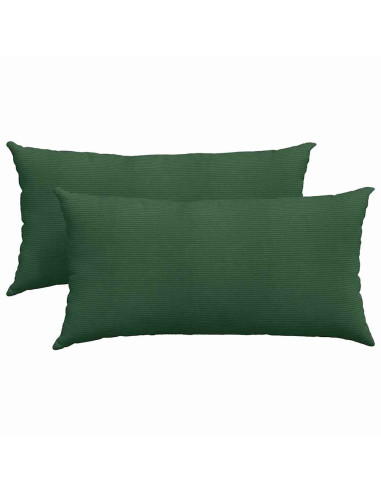 Cuscini da Divano 2 pcs Verde Scuro 80 x 40 cm Tessuto in Cords