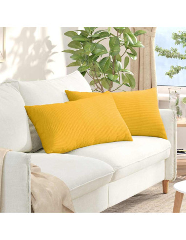 Cuscini da Divano 2 pcs Giallo Chiaro 80 x 40 cm