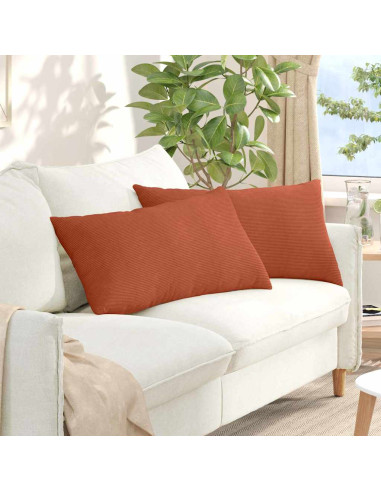 Cuscini da Divano 2 pcs Rosso Arancio 80 x 40 cm