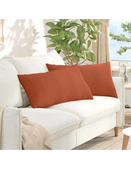 Cuscini da Divano 2 pcs Rosso Arancio 80 x 40 cm