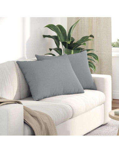 Cuscini da Divano 2 pcs Grigio chiaro 70 x 50 cm Tessuto