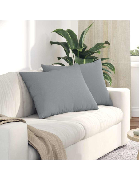 Cuscini da Divano 2 pcs Grigio chiaro 70 x 50 cm Tessuto
