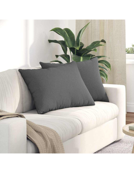 Cuscini da Divano 2 pcs Grigio scuro 70 x 50 cm Tessuto