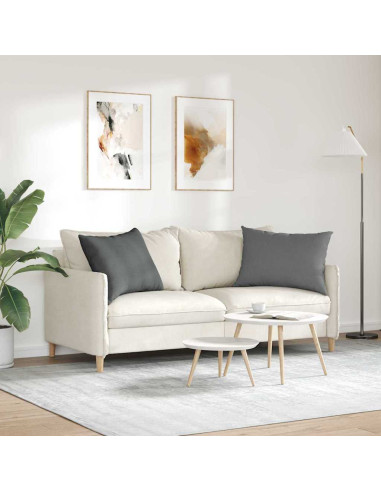 Cuscini da Divano 2 pcs Grigio scuro 70 x 50 cm Tessuto