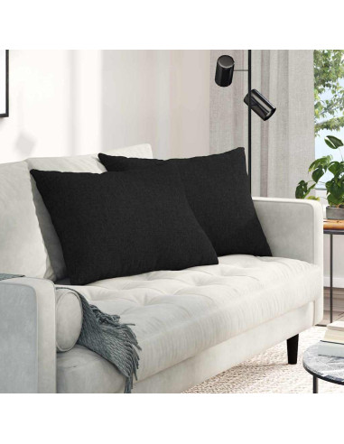 Cuscini da Divano 2 pcs Nero 70 x 50 cm Tessuto