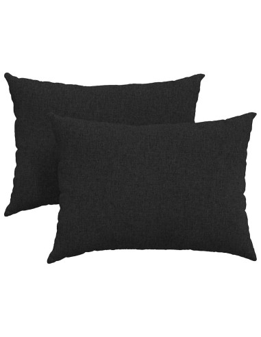 Cuscini da Divano 2 pcs Nero 70 x 50 cm Tessuto
