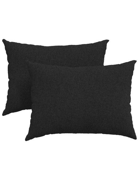 Cuscini da Divano 2 pcs Nero 70 x 50 cm Tessuto