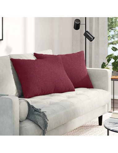 Cuscini da Divano 2 pcs Rosso Vino 70 x 50 cm Tessuto