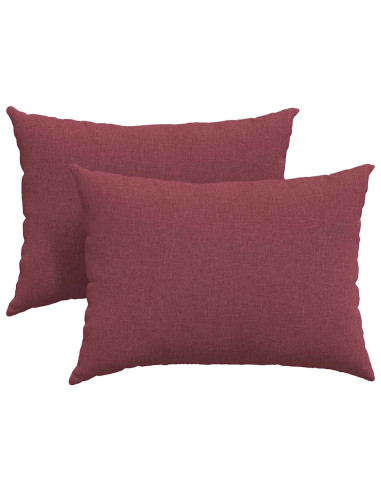 Cuscini da Divano 2 pcs Rosso Vino 70 x 50 cm Tessuto