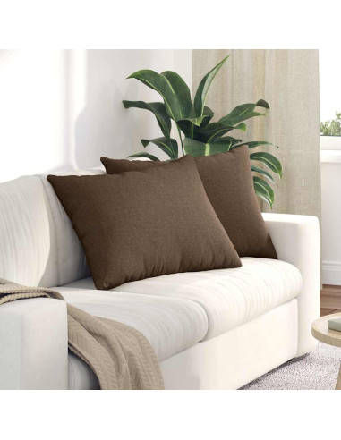 Cuscini da Divano 2 pcs Marrone 70 x 50 cm Tessuto