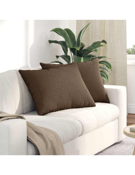 Cuscini da Divano 2 pcs Marrone 70 x 50 cm Tessuto