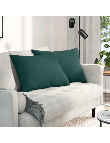 Cuscini da Divano 2 pcs Verde Scuro 70 x 50 cm Tessuto