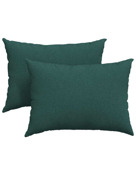 Cuscini da Divano 2 pcs Verde Scuro 70 x 50 cm Tessuto