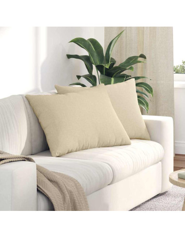 Cuscini da Divano 2 pcs Crema 70 x 50 cm Tessuto