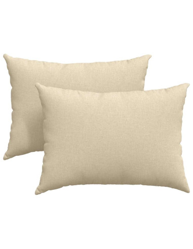 Cuscini da Divano 2 pcs Crema 70 x 50 cm Tessuto