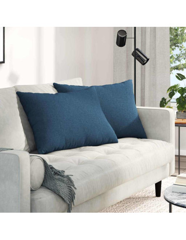 Cuscini da Divano 2 pcs Blu 70 x 50 cm Tessuto