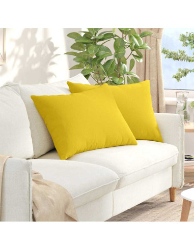 Cuscini da Divano 2 pcs Giallo Chiaro 70 x 50 cm Tessuto