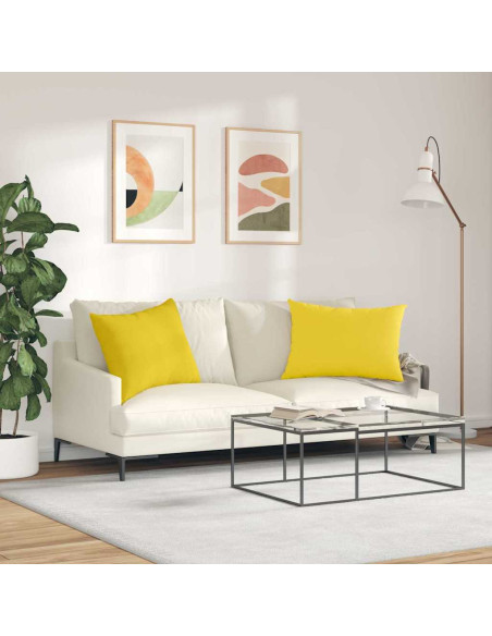 Cuscini da Divano 2 pcs Giallo Chiaro 70 x 50 cm Tessuto