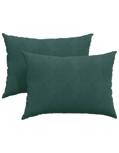 Cuscini da Divano 2 pcs Verde Scuro 70 x 50 cm Tessuto in Cords