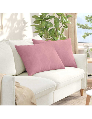 Cuscini da Divano 2 pcs Rosa 70 x 50 cm Tessuto in Cords