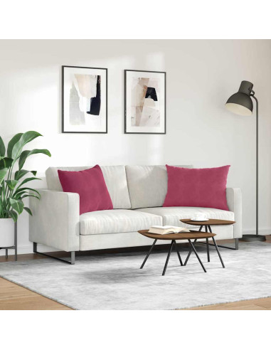Cuscini da Divano 2 pcs Rosso Vino 70 x 50 cm Tessuto in Cords