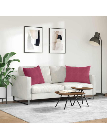 Cuscini da Divano 2 pcs Rosso Vino 70 x 50 cm Tessuto in Cords