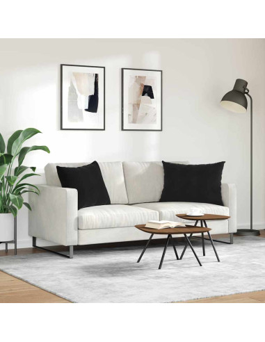 Cuscini da Divano 2 pcs Nero 70 x 50 cm Tessuto in Cords