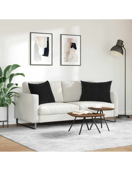 Cuscini da Divano 2 pcs Nero 70 x 50 cm Tessuto in Cords