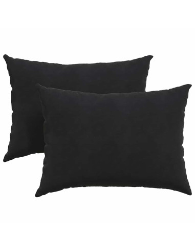 Cuscini da Divano 2 pcs Nero 70 x 50 cm Tessuto in Cords