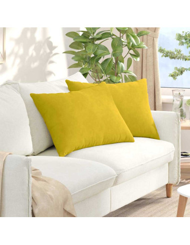 Cuscini da Divano 2 pcs Giallo 70 x 50 cm Tessuto in Cords