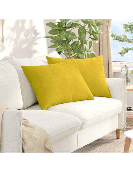 Cuscini da Divano 2 pcs Giallo 70 x 50 cm Tessuto in Cords