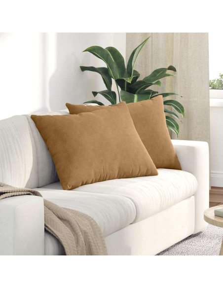Cuscini da Divano 2 pcs Marrone 70 x 50 cm Tessuto in Cords