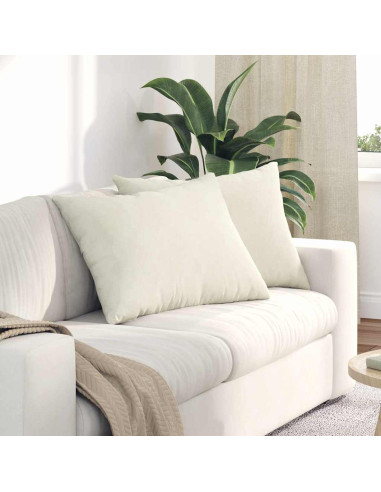 Cuscini da Divano 2 pcs Crema 70 x 50 cm Tessuto in Cords