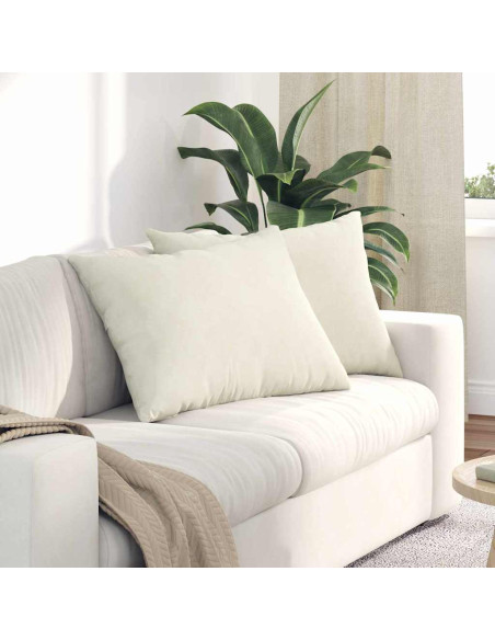 Cuscini da Divano 2 pcs Crema 70 x 50 cm Tessuto in Cords