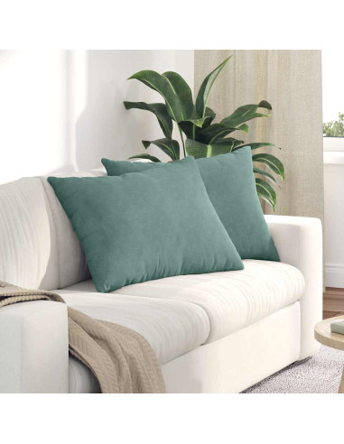 Cuscini da Divano 2 pcs Verde Mare 70 x 50 cm Tessuto in Cords