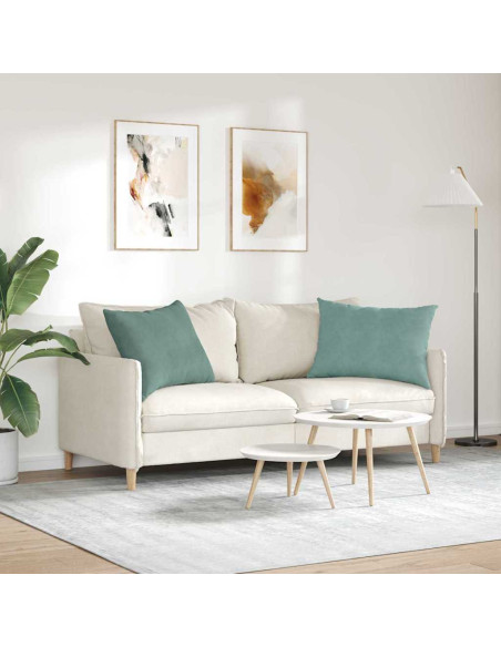 Cuscini da Divano 2 pcs Verde Mare 70 x 50 cm Tessuto in Cords