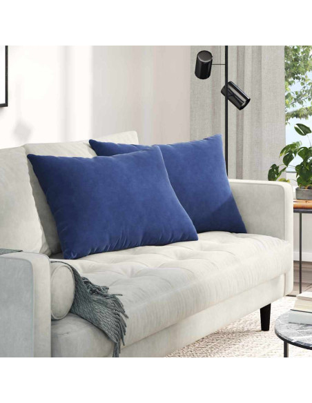 Cuscini da Divano 2 pcs Blu Polizia 70 x 50 cm Tessuto in Cords