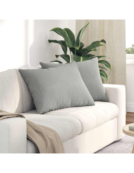 Cuscini da Divano 2 pcs Grigio chiaro 70 x 50 cm Tessuto
