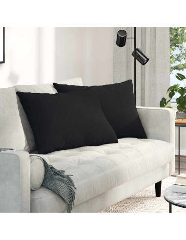 Cuscini da Divano 2 pcs Nero 70 x 50 cm Tessuto