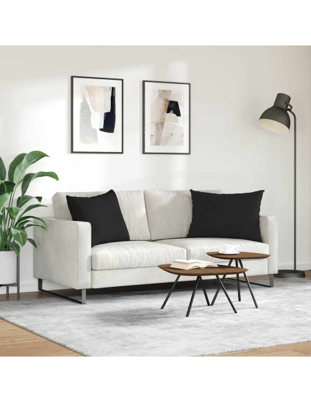 Cuscini da Divano 2 pcs Nero 70 x 50 cm Tessuto