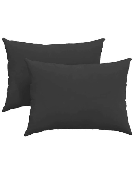 Cuscini da Divano 2 pcs Nero 70 x 50 cm Tessuto