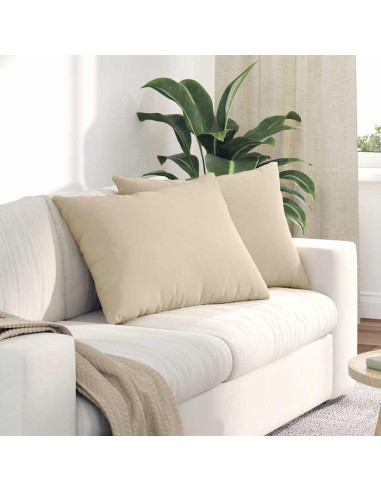 Cuscini da Divano 2 pcs Crema 70 x 50 cm Tessuto