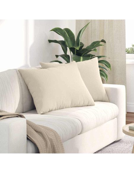 Cuscini da Divano 2 pcs Beige 70 x 50 cm Tessuto