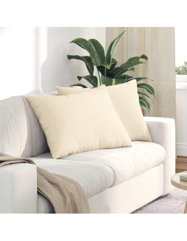 Cuscini da Divano 2 pcs Crema 70 x 50 cm Tessuto in Cords