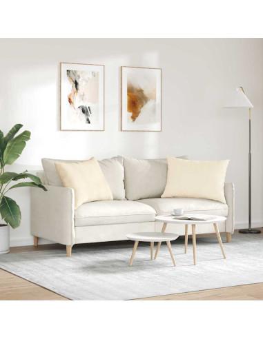 Cuscini da Divano 2 pcs Crema 70 x 50 cm Tessuto in Cords