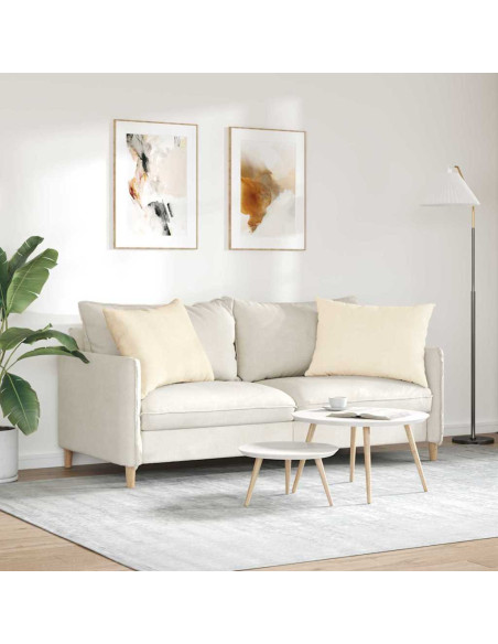 Cuscini da Divano 2 pcs Crema 70 x 50 cm Tessuto in Cords
