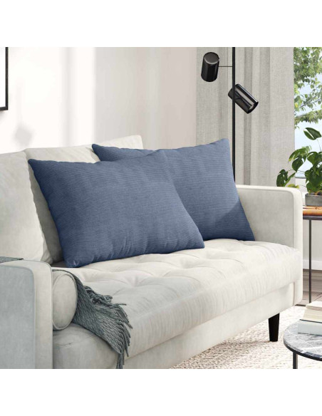 Cuscini da Divano 2 pcs Blu 70 x 50 cm Tessuto in Cords