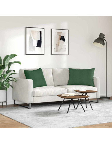Cuscini da Divano 2 pcs Verde Scuro 70 x 50 cm Tessuto in Cords