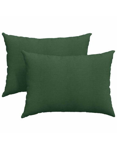 Cuscini da Divano 2 pcs Verde Scuro 70 x 50 cm Tessuto in Cords